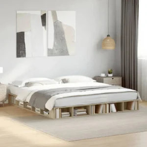 king size platform bed with open compartments 1