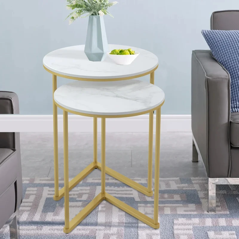 modern luxury style golden & white nesting tables 1 modern luxury style golden & white nesting tables 1